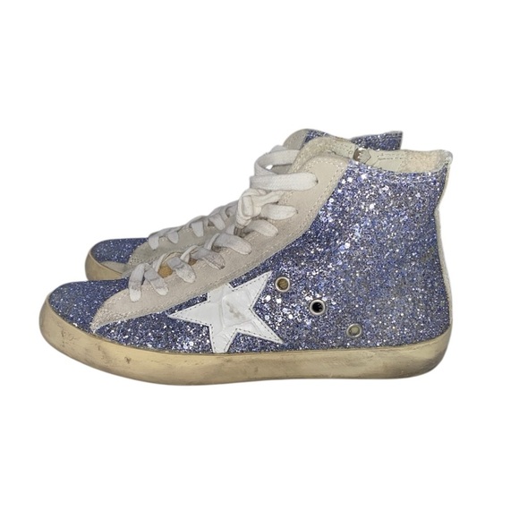 Golden Goose blue glitter Francy high-top sneakers - Picture 4 of 12